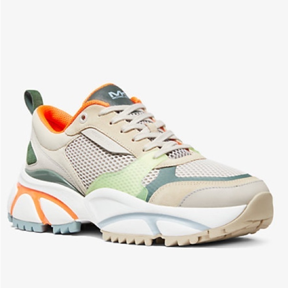 MICHAEL KORS Ethan Mesh And Leather Trainer